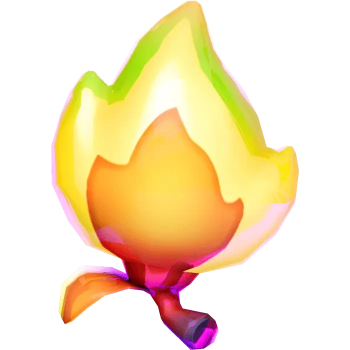 A glowing yellow and green rocket-shaped power-up with a fiery tail.