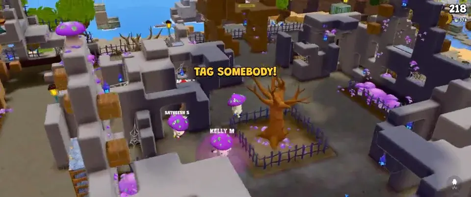 Zombies spread across the tall, vertical arena