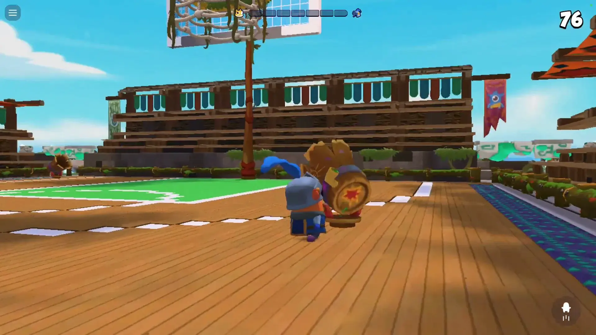 A player claiming a cannon on the fort deck
