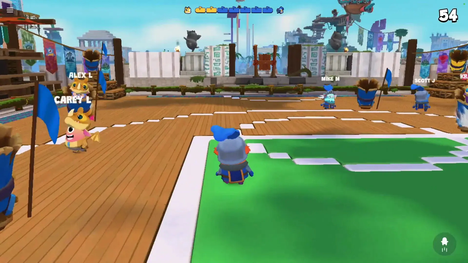 Two teams contesting cannons across the fort