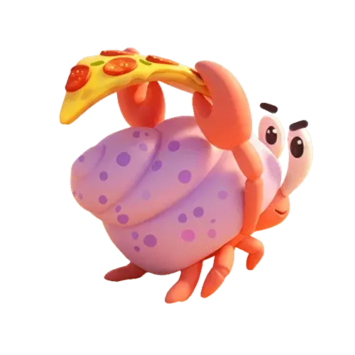 A small red hermit crab from Dojo Islands.